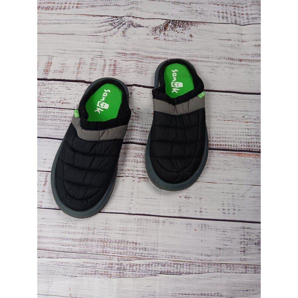 Sanuk  Puffer Low Big Kids LiL Black Slip On Shoes Size 5
